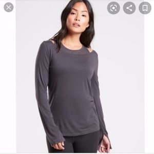 Athleta layered cold-shoulder top